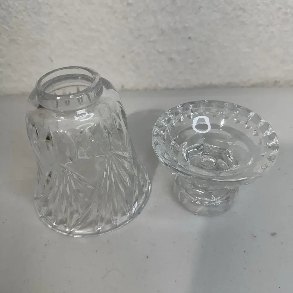 VTG Fifth Avenue Full Lead Crystal LTD Silhouette Hurricane Candle Holder Fan